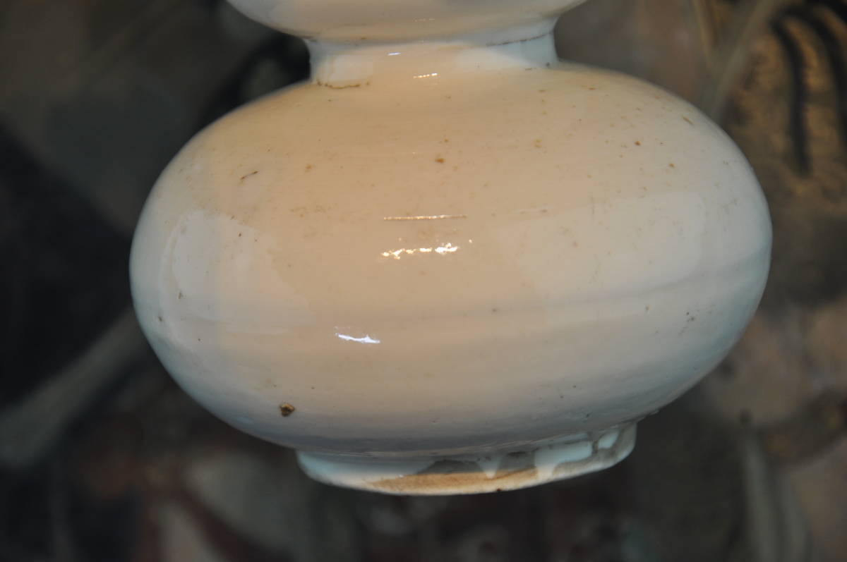 李朝白磁瓢箪形花瓶 蓋付き 朝鮮陶磁器唐物 の商品詳細 | ヤフオク