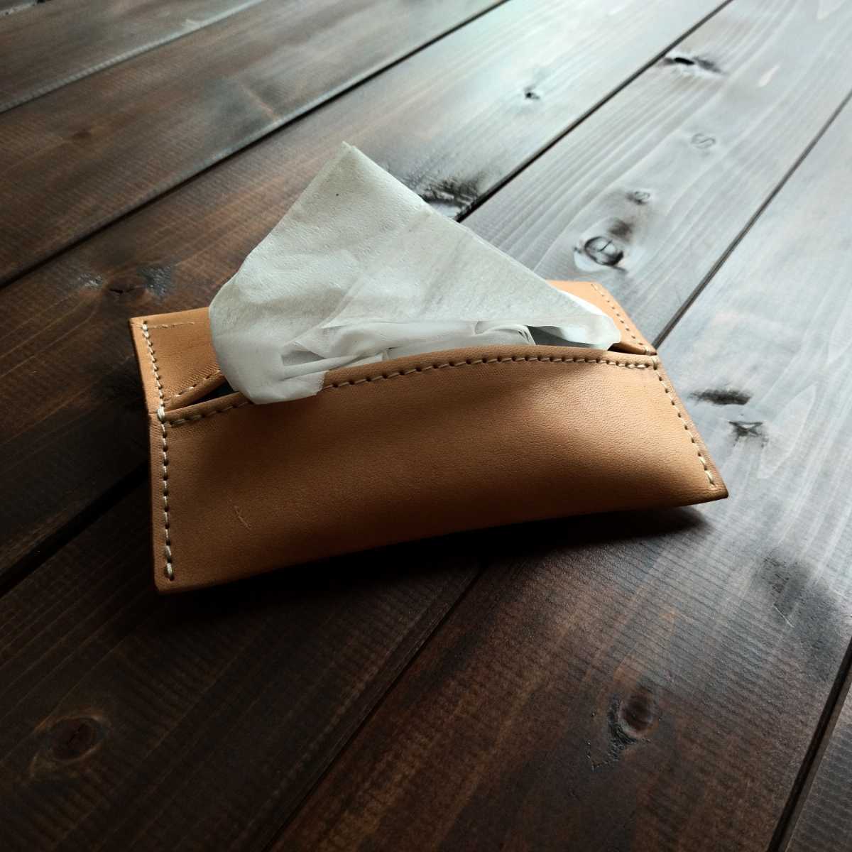 [ Tochigi leather . made cow leather. tissue case ] cow leather leather original leather pocket tissue case cover [ hand made ][ handmade ]