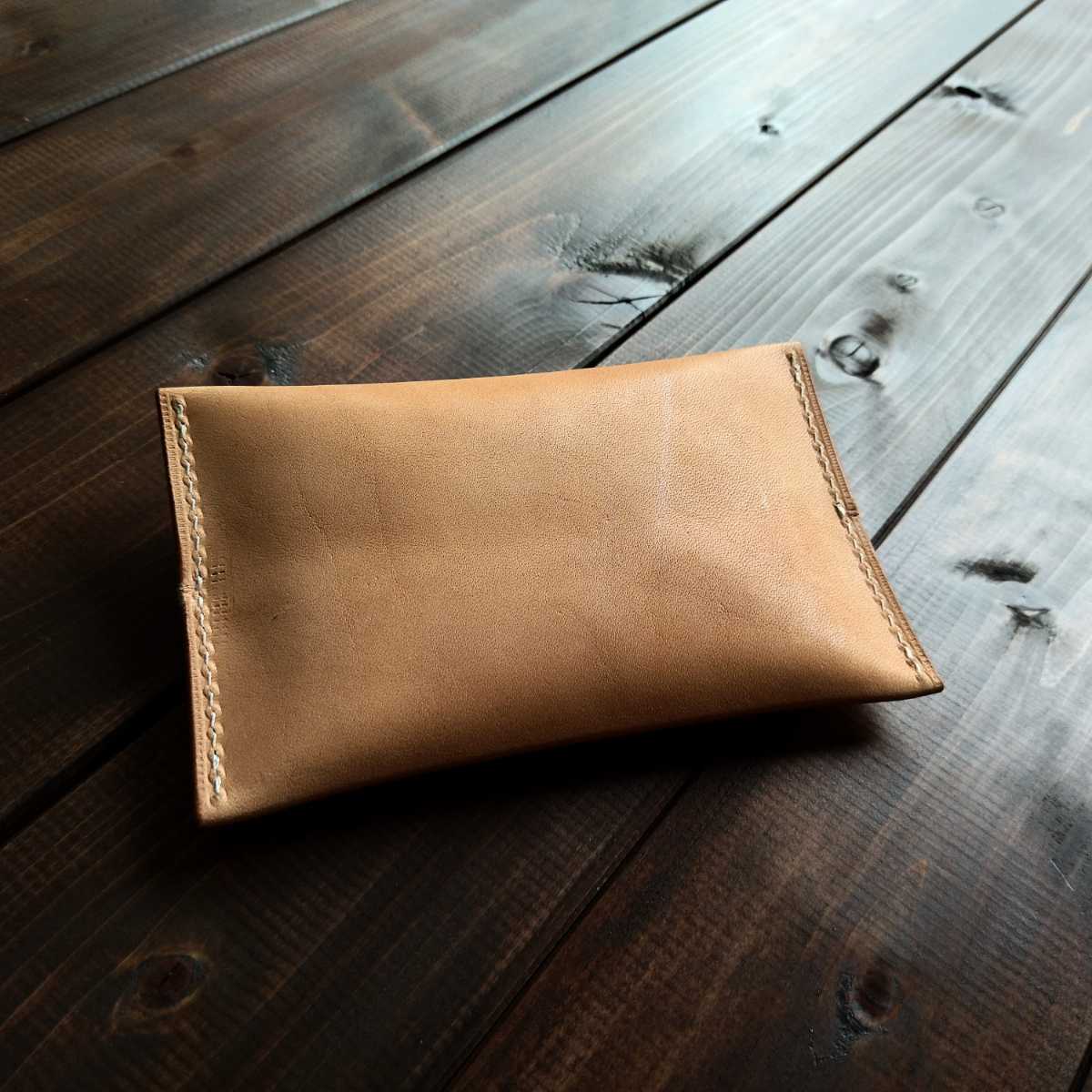 [ Tochigi leather . made cow leather. tissue case ] cow leather leather original leather pocket tissue case cover [ hand made ][ handmade ]