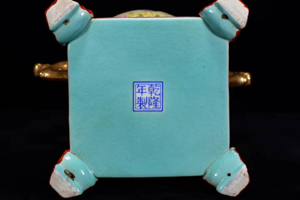 【骨董*珍藏*古陶磁器*清*雍正年製*琺瑯彩*流金*西洋人物紋*雙耳蓋瓶一對】極細工 古賞物 中国古玩 中国古美術_画像9