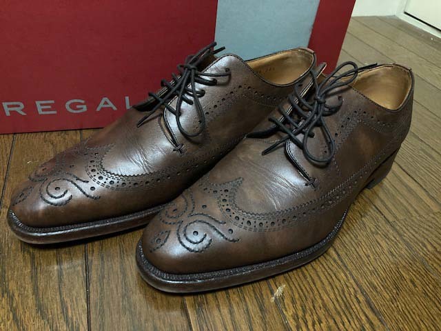 未使用に近い / REGAL リーガル / 02MR /ウィングチップ Yahoo!オークション - 使用少なめ REGAL リーガル 02MR ウイング