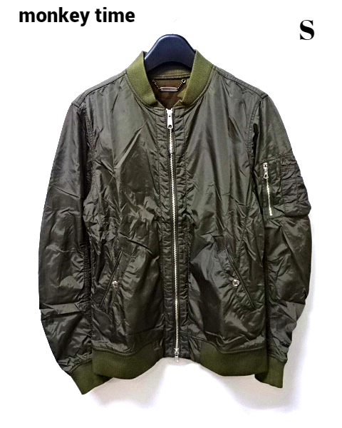 S【UNITED ARROWS monkey time MT NYLON JACKET ユナイテッドアローズ モンキータイム ナイロンブルゾン MA-1 ジャケット ma1ジャケット】_画像2