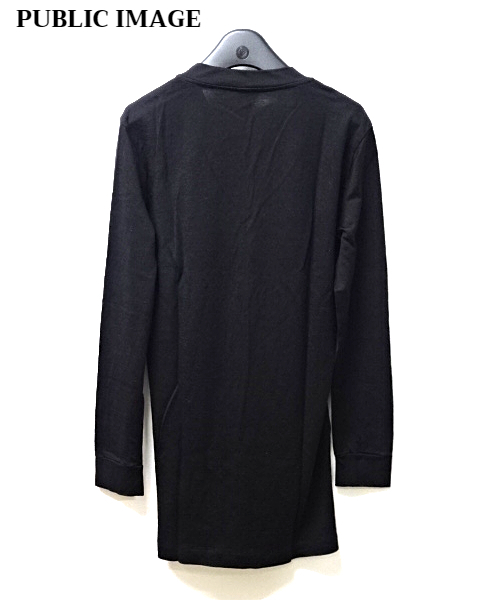 1【PUBLIC IMAGE V-NECK KNIT PI-C2K-I06 BLACK パブリックイメージ Vネックニットカットソー ロングスリーブ ブラック】_画像3