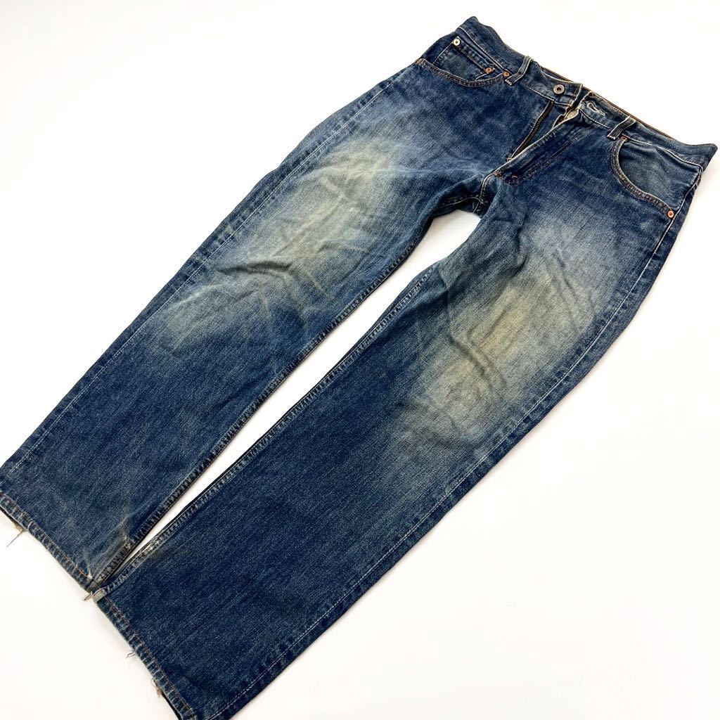 Levi's * LEVIS 503-03 максимально высокий. цвет .. чувство! Denim брюки голубой джинсы индиго W33 American Casual Street б/у одежда MIX#Ja5167