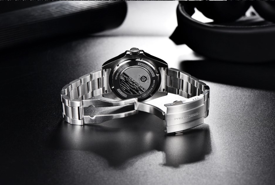 エクスプローラーⅡ オマージュ レトロ 機械式 腕時計 Pagani Design ステンレスブレス 黒 シルバー 42mm 国内発送 GMT_画像8