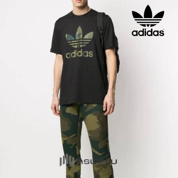 adidas アディダス オリジナルス カモ ティシャツ トレフォイル柄 XL 10521