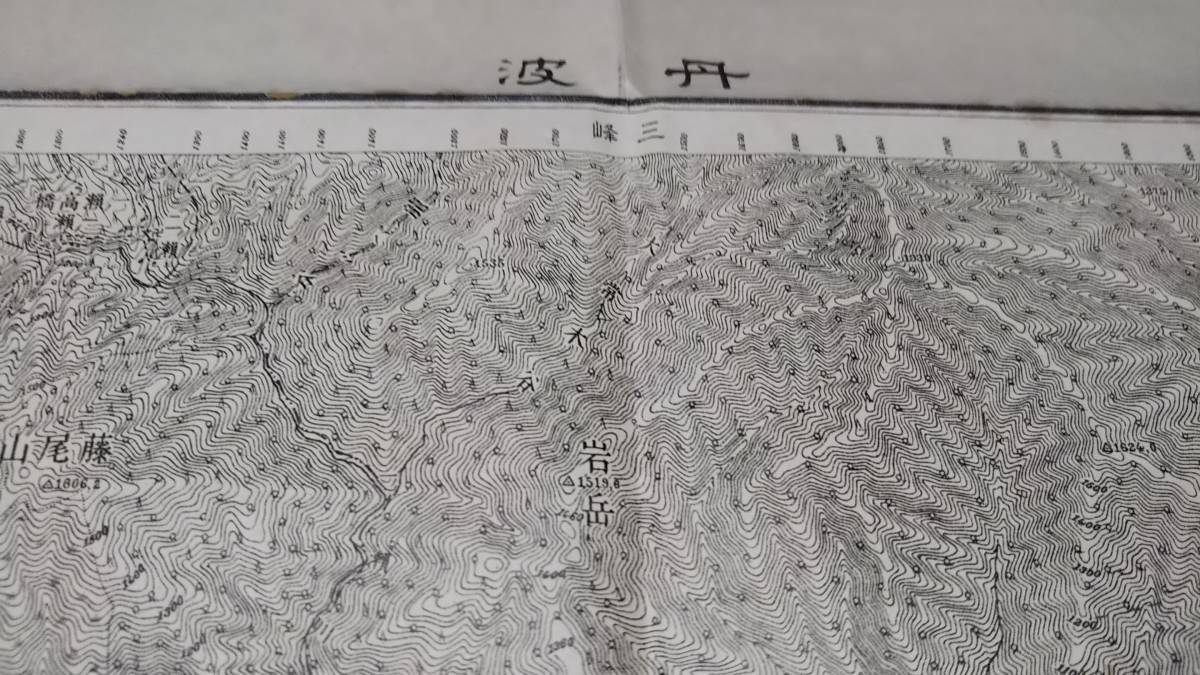 　古地図 　丹波　山梨県　　地図　資料　戦前　46×57cm　キレ　書き込み　明治43年測量　大正2年印刷　発行　B2211_画像1