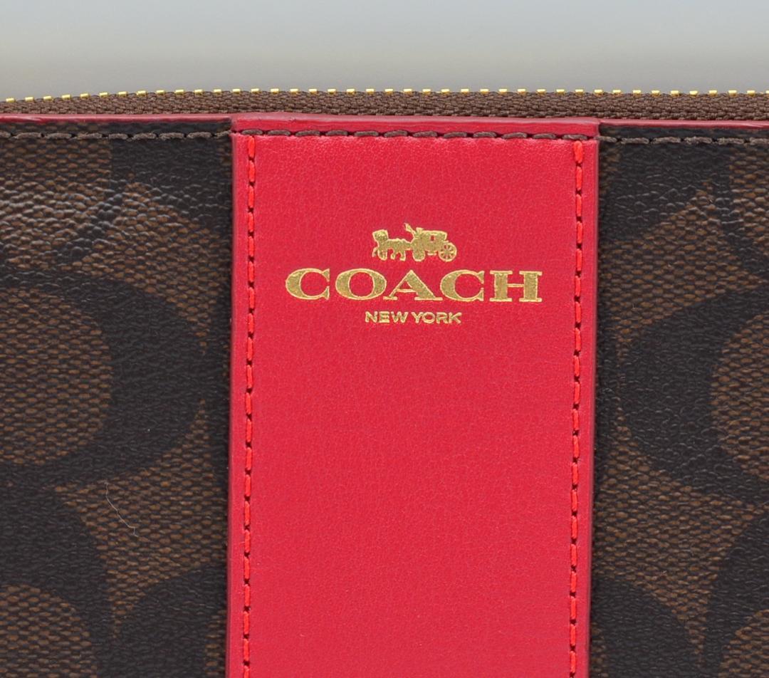  Coach COACH pouch signature *PVC tea color 