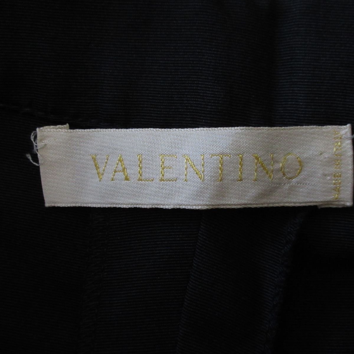 美品 VALENTINO ヴァレンティノ ボタニカル刺繍 花柄 ツイルタック ワイドパンツ ブラック 黒_画像4