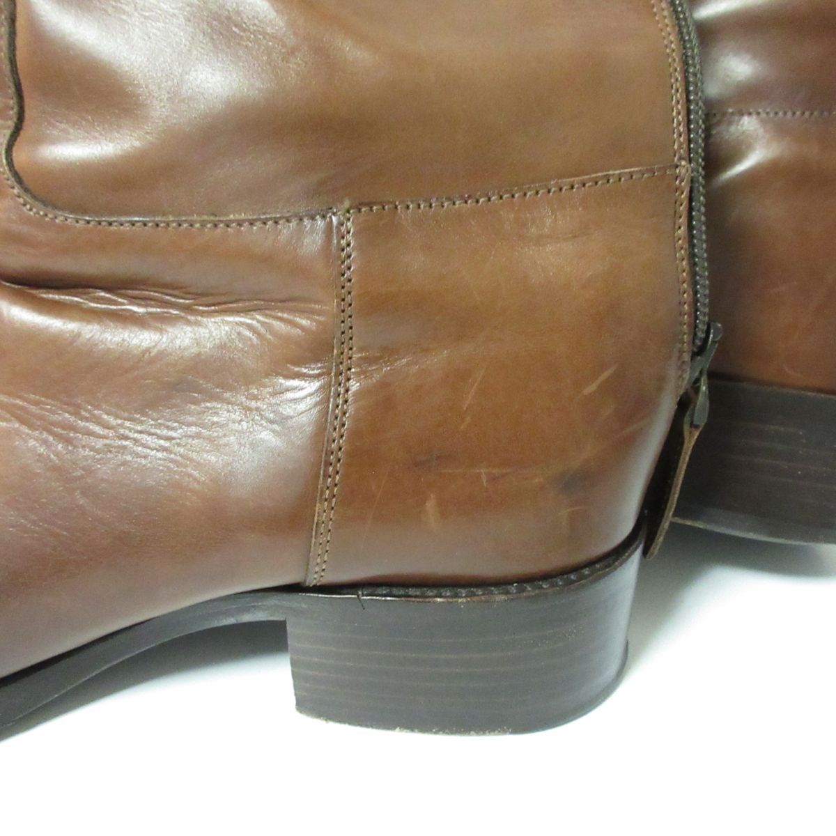  прекрасный товар SARTORE Sartre кожа задний ремень жокей ботинки сапоги 35 примерно 22cm Brown чай 