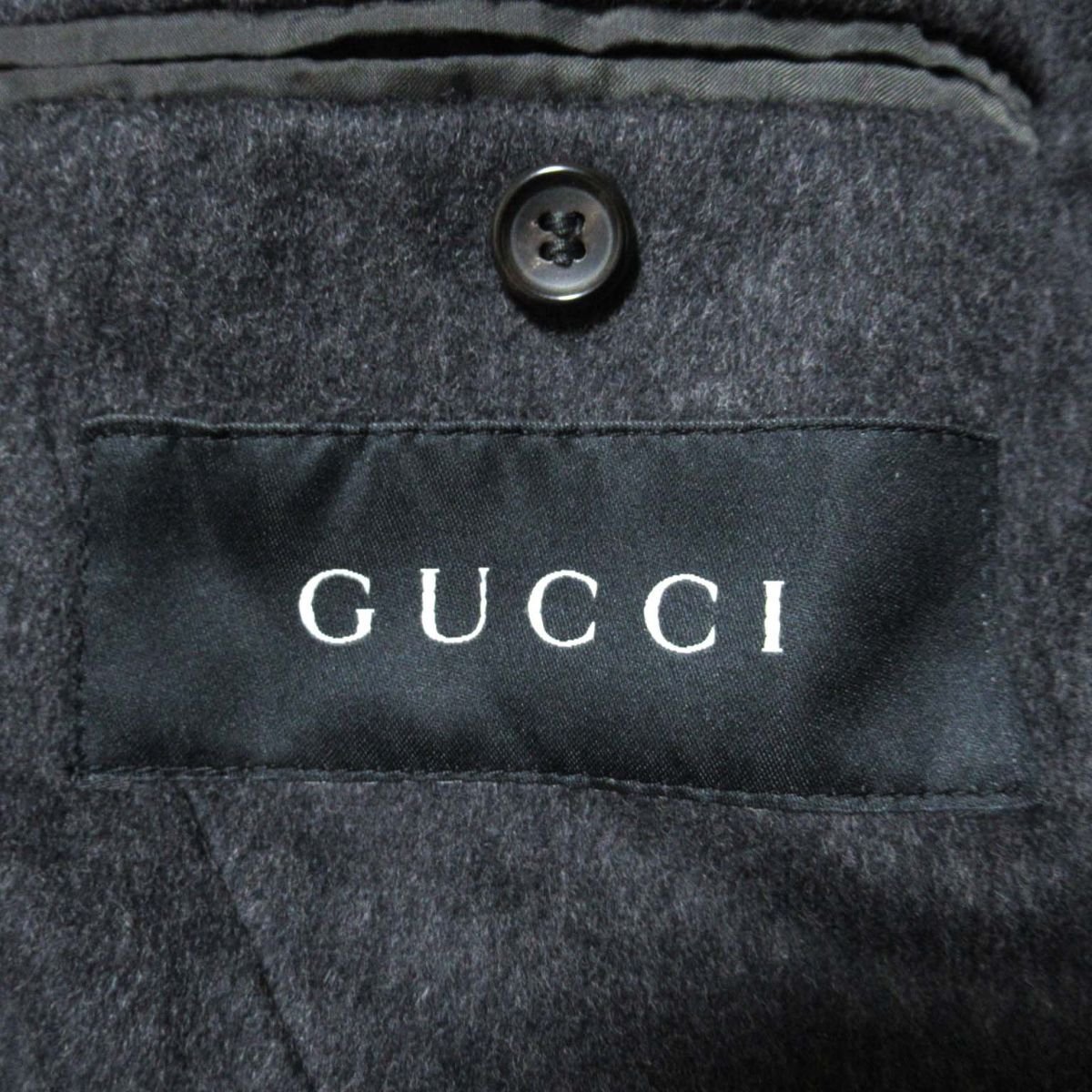  прекрасный товар Tom Ford период GUCCI Gucci соотношение крыло шерсть Пальто Честерфилд размер 50 пепел серый C1101