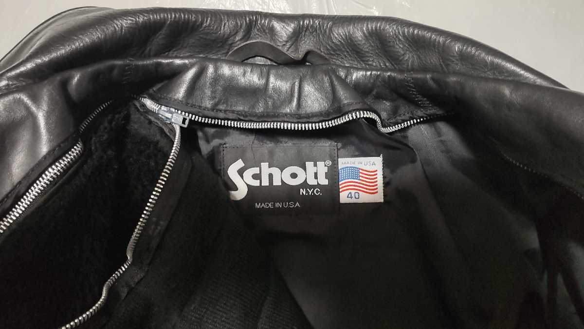 Schott 653 ライダースジャケット サイズ40 レザージャケット 