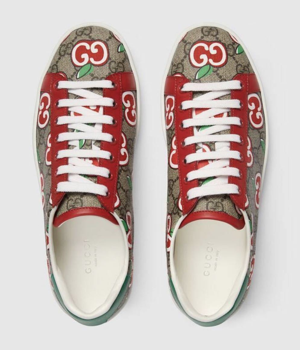 新品未使用!GUCCI グッチ GG アップル プリント レディース エース38