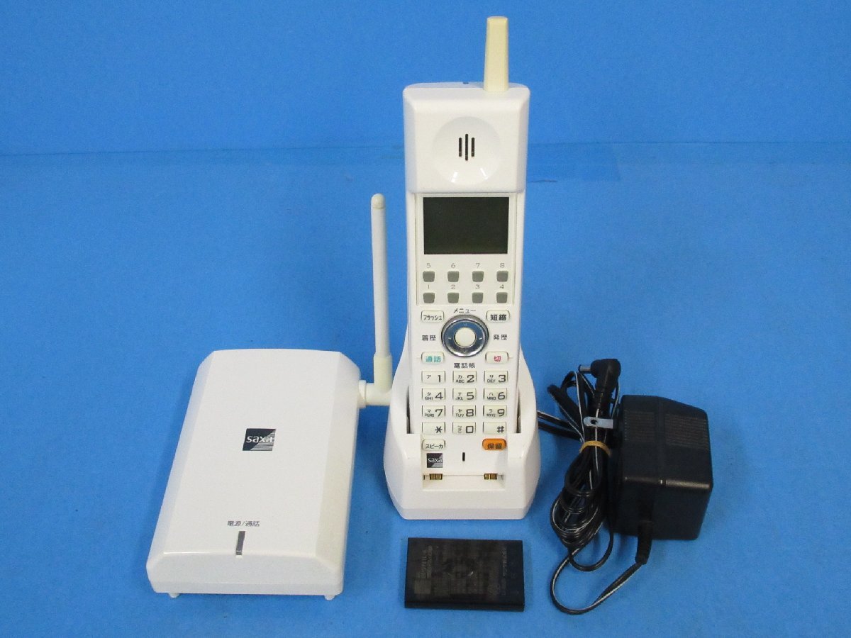 Ω ZZK 4865 保証有 18年製 サクサ SAXA PLATIAⅡ コードレス電話機 WS805(W) 電池付 動作OK ・祝10000！取引突破！