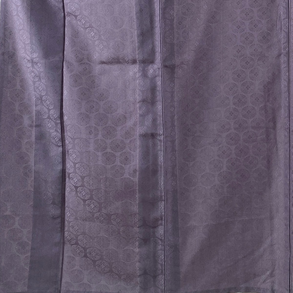 色無地 美品 秀品 一つ紋 地紋 灰色 単衣 身丈155cm 裄丈63.5cm S 正絹 【中古】_バイセル 14090_2