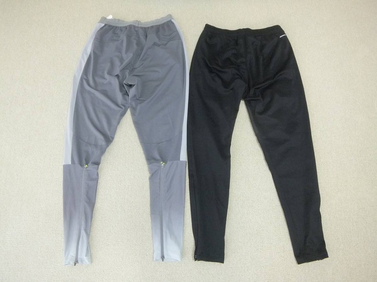 2本 セット売り adidas climawarm PUMA TAPERED SWEATPANTS テーパードスウェットパンツ スキニー トレーニングパンツ L 黒 グレー