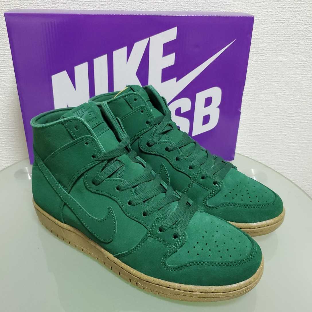 NIKE SB DUNK HIGH PRO DECON DQ4489-300 ナイキ ダンク エスビー レザースニーカー 27.5cm グリーン スエード ストリート 完売モデル