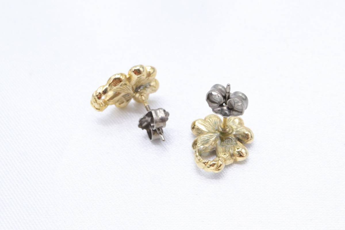 [HU241]ANNA SUI Anna Sui clover motif biju- earrings stud multi four . leaf Heart [ postage nationwide equal 185 jpy ]