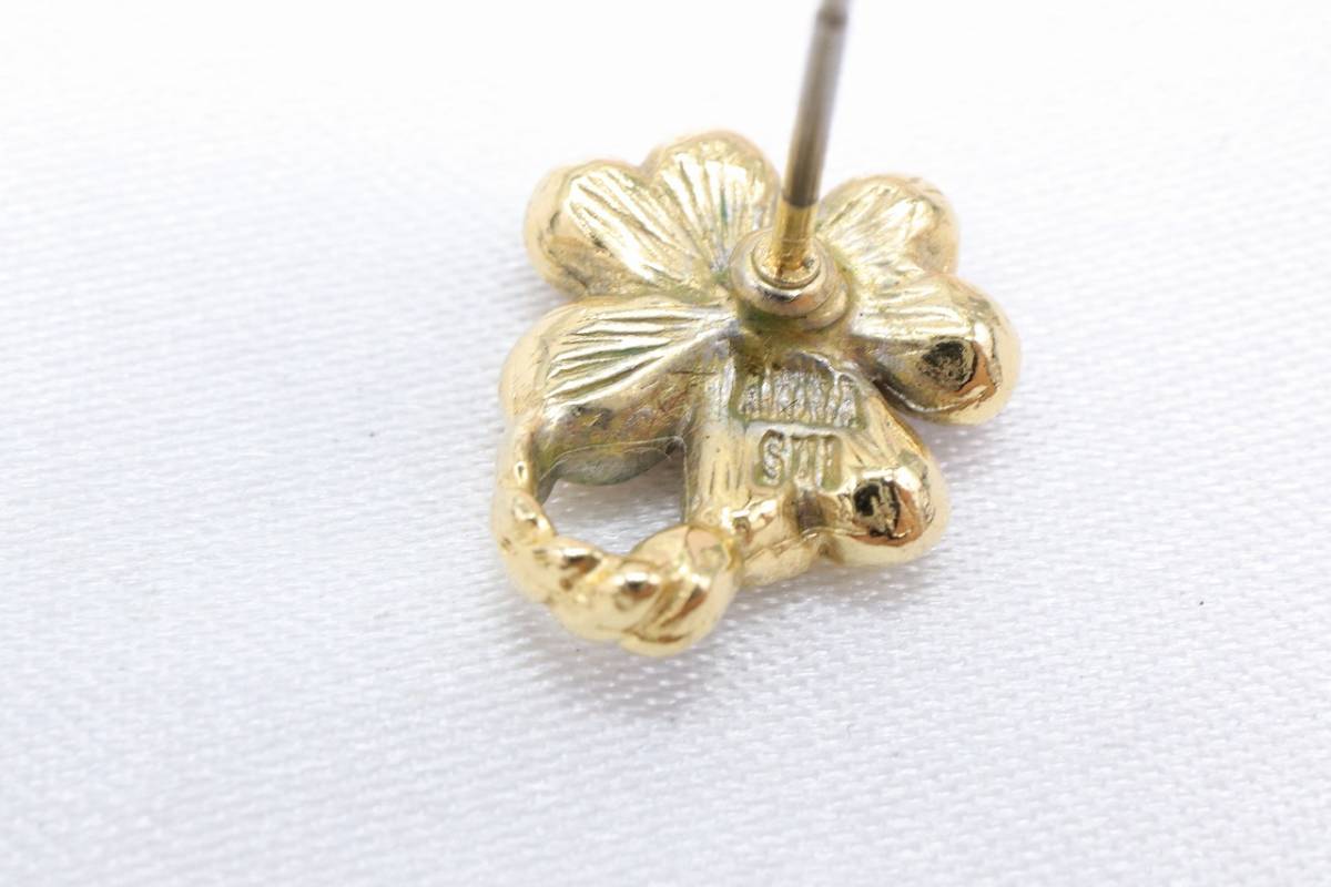 [HU241]ANNA SUI Anna Sui clover motif biju- earrings stud multi four . leaf Heart [ postage nationwide equal 185 jpy ]