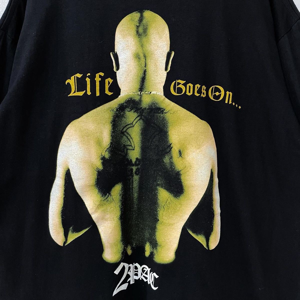 ■激レア デッドストック■90s ユーロ 2PAC 両面 ラップ Tシャツ XL TUPAC HIPHOP raptee raptees USA製 ビンテージ_画像4