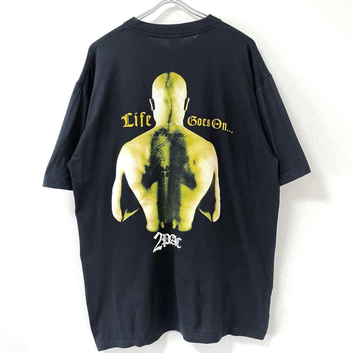 ■激レア デッドストック■90s ユーロ 2PAC 両面 ラップ Tシャツ XL TUPAC HIPHOP raptee raptees USA製 ビンテージ_画像2