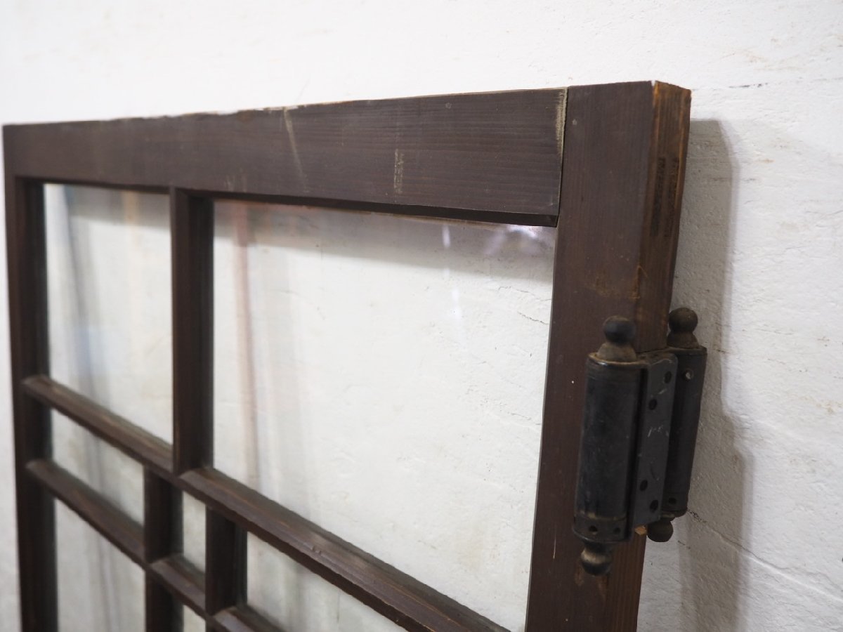 taG0895*[H167,5cm×W76cm]* antique *.... glass. old wooden door * fittings wave glass door gate old Japanese-style house Cafe Taisho romance retro L under 