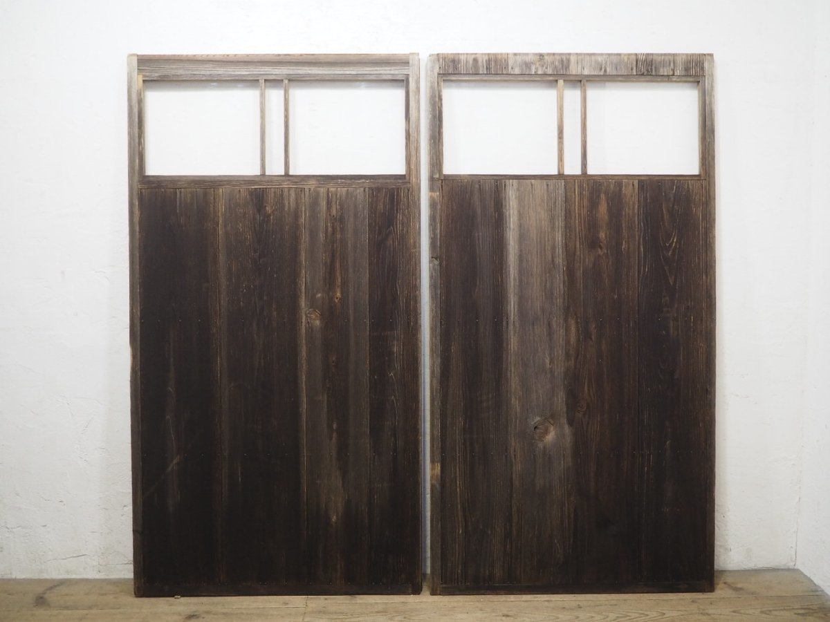 taH0158*(2)[H183cm×W97,5cm]×2 sheets * element .. taste ... large wooden sliding door * fittings glass door sash entranceway door Cafe retro antique M pine 