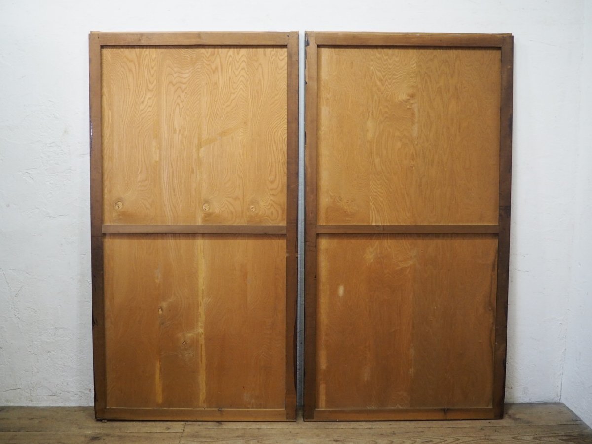 taH0142*(2)[H170cm×W90cm]×2 листов * ретро тест ... старый из дерева раздвижная дверь * двери деревянная дверь рама старый дом в японском стиле мир . преобразование античный L сосна 