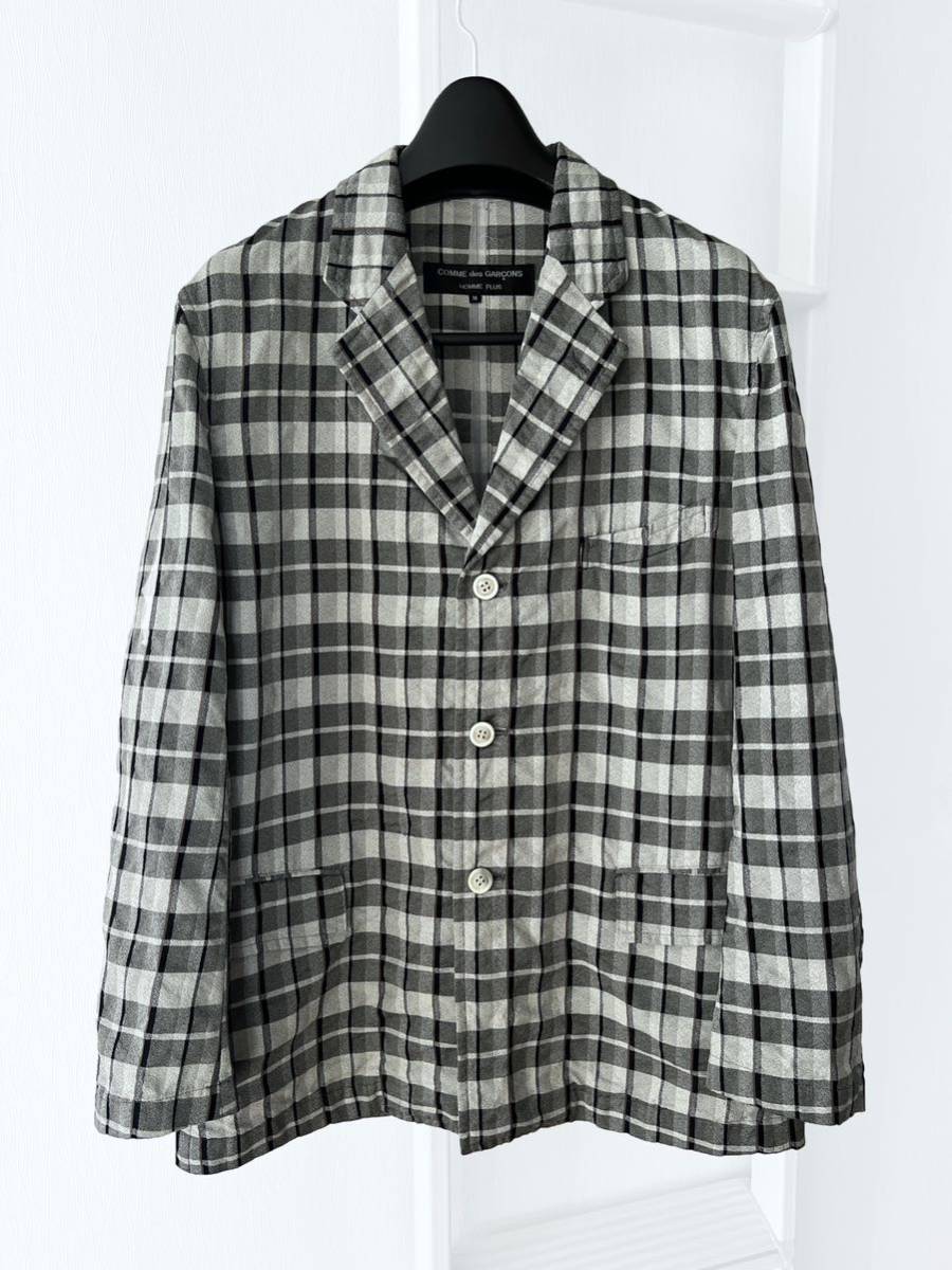 COMME des GARCONS HOMME PLUS 1996SS リフレクター期 テーラード ジャケット チェック コート ニット パンツ シャツ セットアップ スーツ_画像1