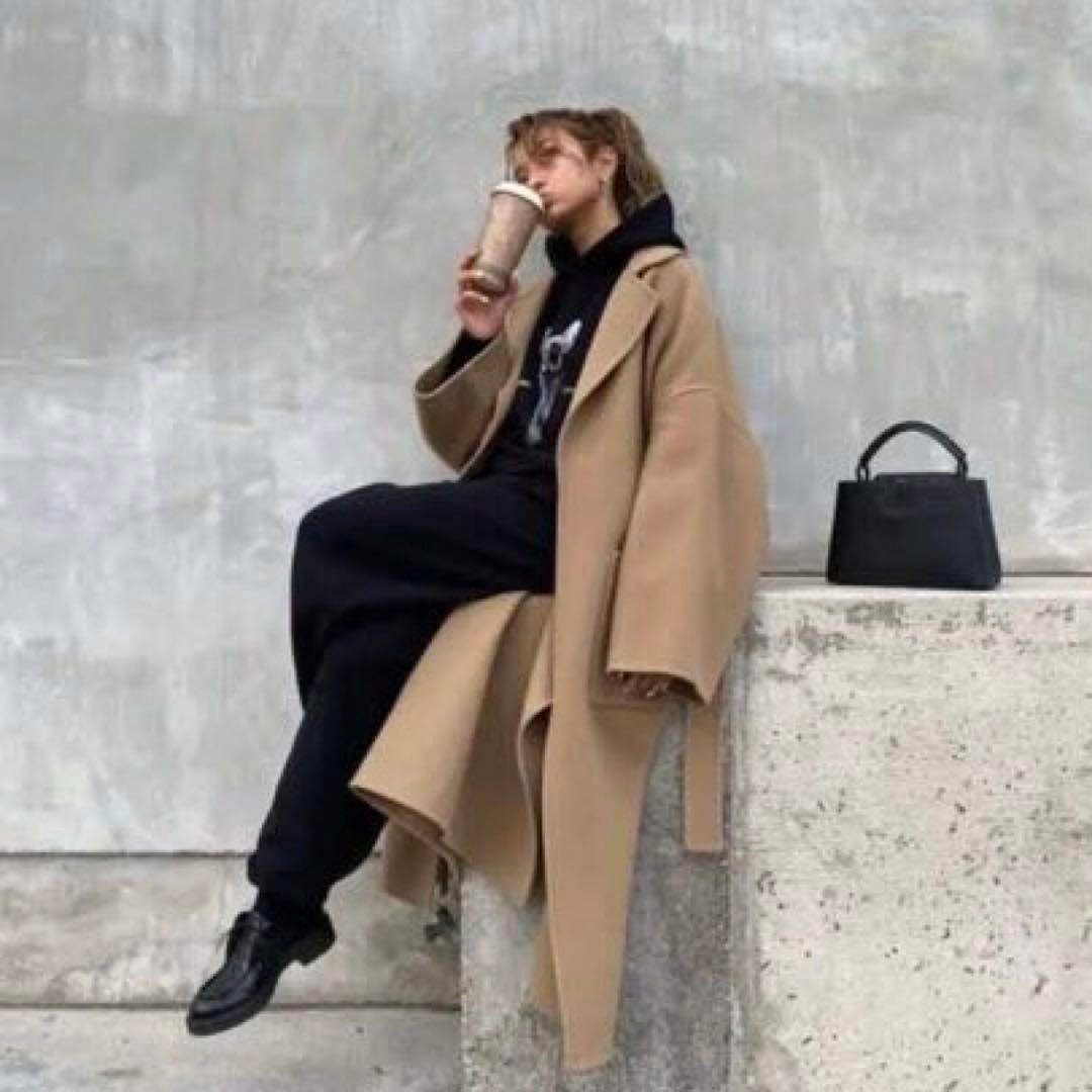 元気 ロエベ 19AW カシミヤ混 モード アシンメトリー バイカラー