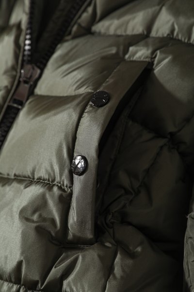 新品品質レディース暖かい90％ダウンジャケット撥水ラクーンのファーコート緑L_画像7