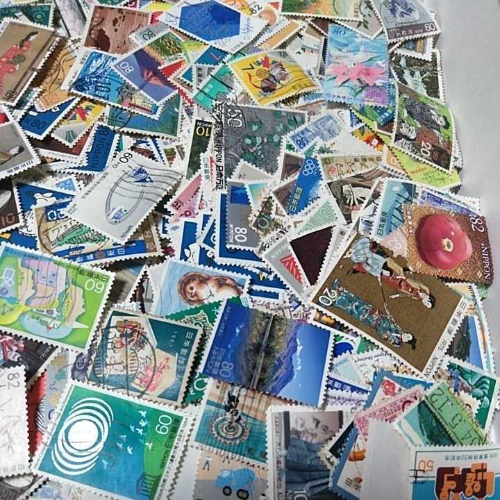 使用済み日本切手各種1000枚+100枚オフペーパー・普通 小型切手無し 重複あり