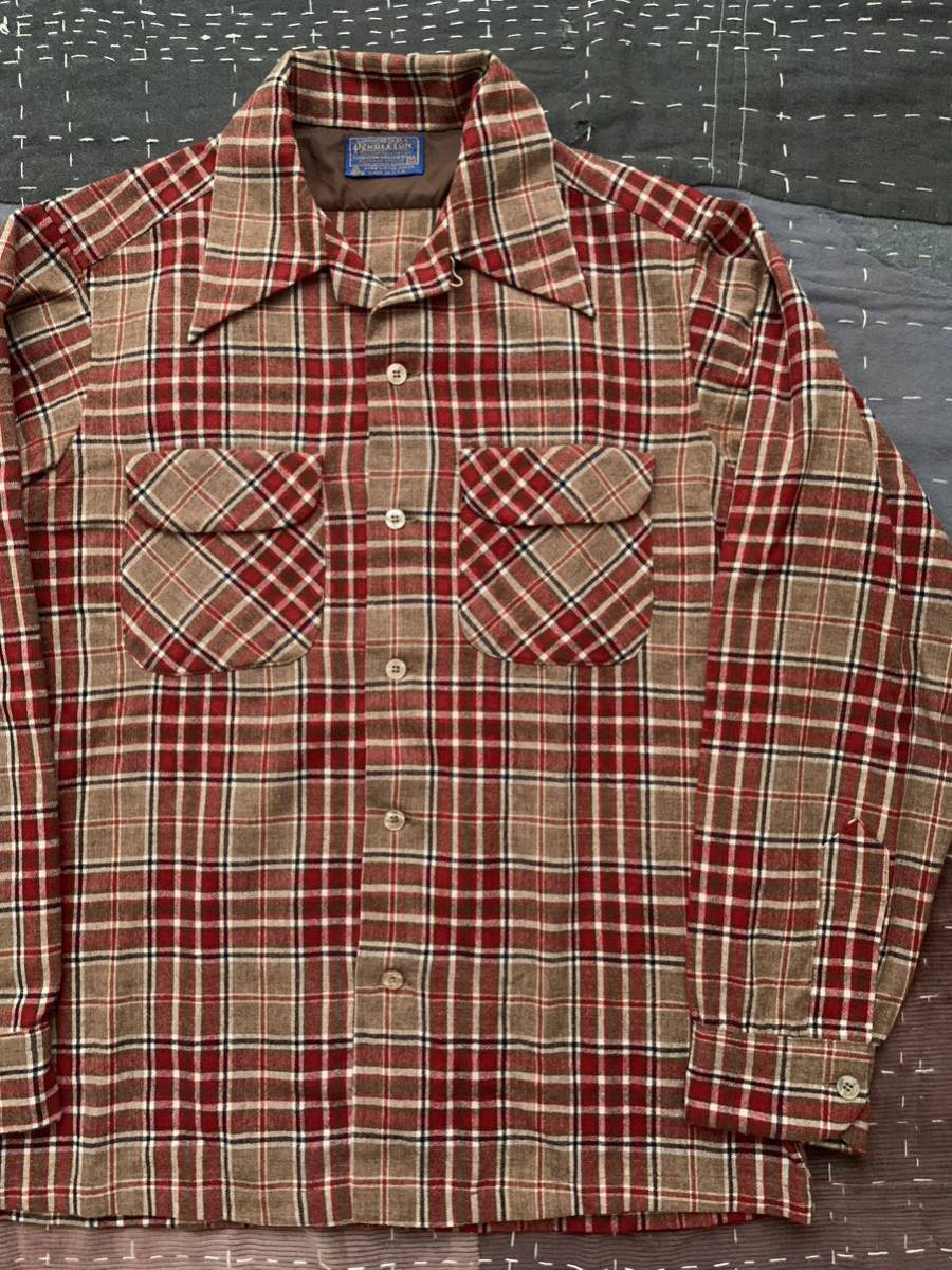 最新発見 pendleton シャツ 開襟 ペンドルトン 70s NOS? vintage