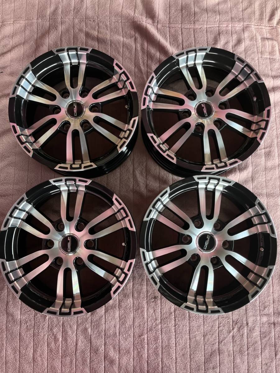 200系ハイエース用 17インチ アルミホイール 4本セットFLEX DELF-02(フレックス デルフ 02) ブラックポリッシュ 6.5J-17+38 6H-139.7