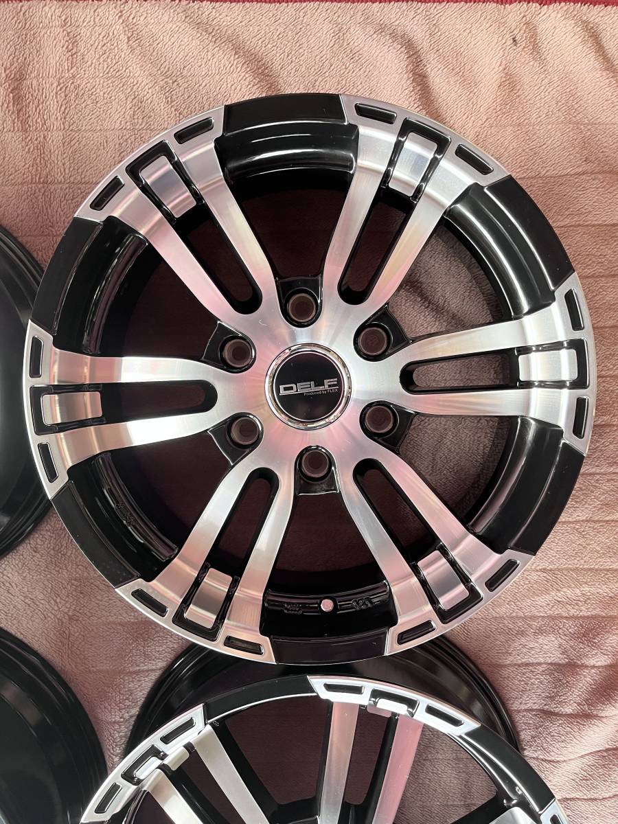 200系ハイエース用 17インチ アルミホイール 4本セットFLEX DELF-02(フレックス デルフ 02) ブラックポリッシュ 6.5J-17+38 6H-139.7