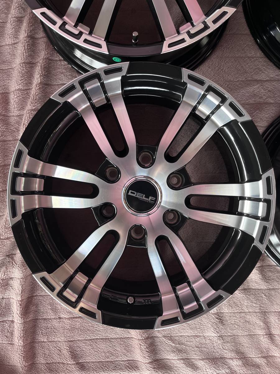 200系ハイエース用 17インチ アルミホイール 4本セットFLEX DELF-02(フレックス デルフ 02) ブラックポリッシュ 6.5J-17+38 6H-139.7