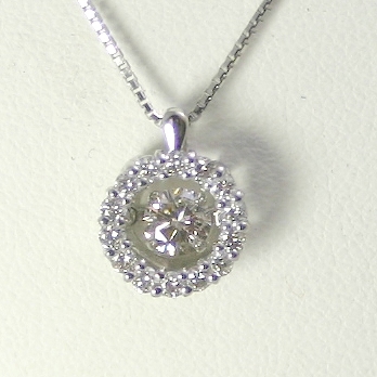 ダンシングストーン ダイヤモンド ネックレス 一粒 0.5ct 鑑定書付