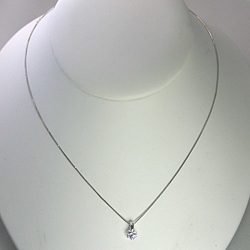 ダイヤモンド ネックレス プラチナ 一粒 0.5ct 鑑定書付 0.592ct D