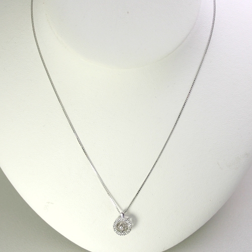 ダンシングストーン ダイヤモンド ネックレス 一粒 0.5ct 鑑定書付