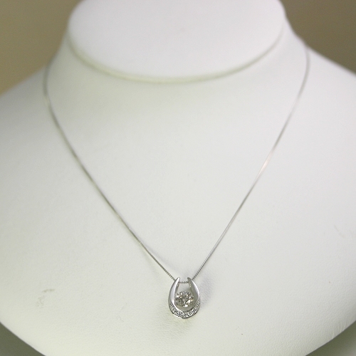 ダンシングストーン ダイヤモンド ネックレス 一粒 0.5ct 鑑定書付