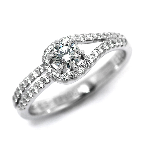 婚約指輪 安い プラチナ ダイヤモンド リング 0.3カラット 鑑定書付 0.367ct Gカラー VS1クラス 3EXカット H&C CGL_画像1