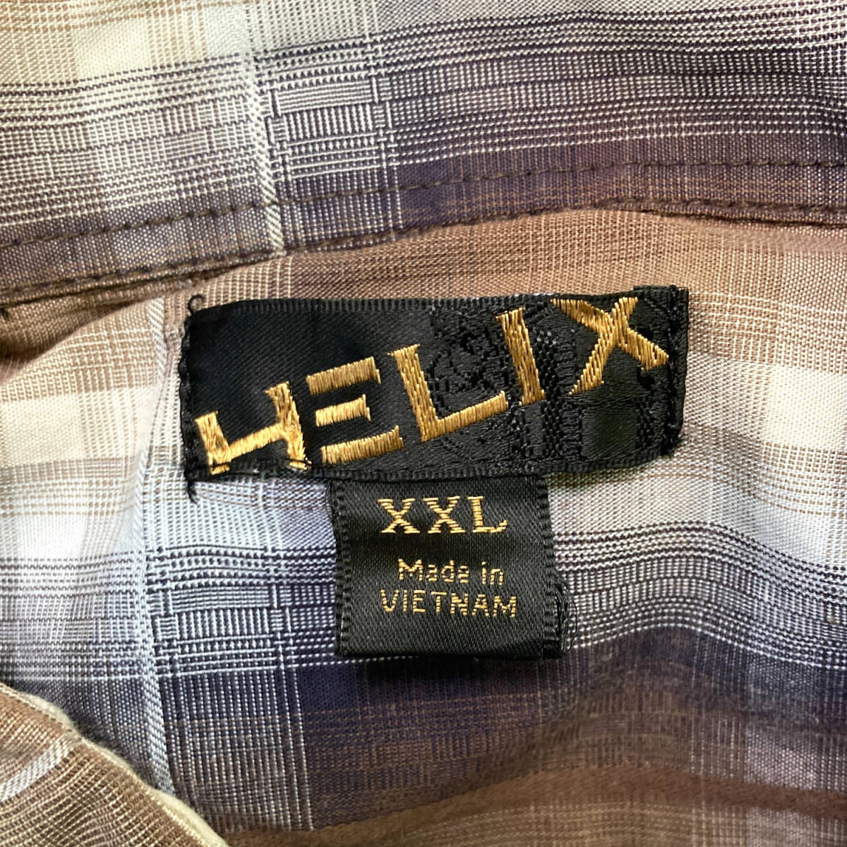 古着 HELIX 長袖 チェック シャツ ビッグサイズ オーバーサイズ 大きいサイズ ビッグシルエット