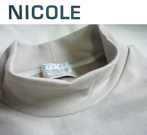 長袖9790円【48L】NICOLE CLUB FOR MENニコル ★モックネック/ライトスエードストレッチポンチsg