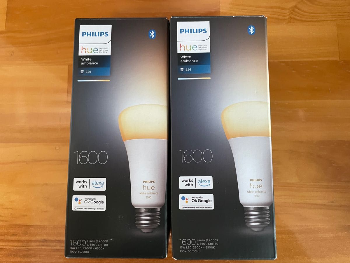 【中古】 Philips Hue スマート電球 E26 100W スマートLEDライト 2個セット ホワイトグラデーション