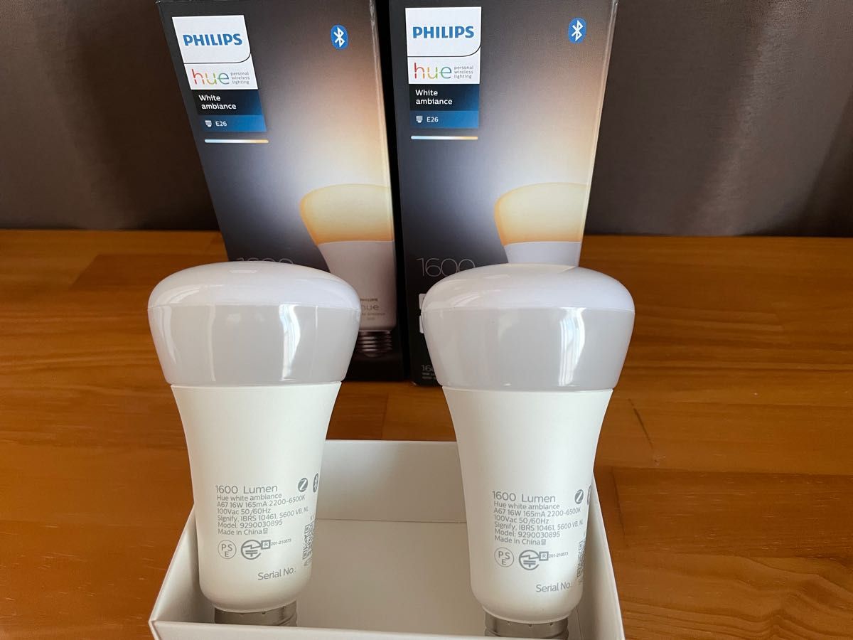 【中古】 Philips Hue スマート電球 E26 100W スマートLEDライト 2個セット ホワイトグラデーション