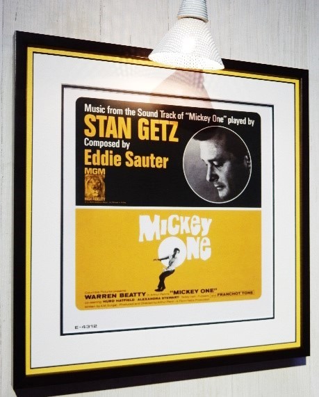 スタン・ゲッツ/Jazz Soundtrack Album Classic/レコジャケ ポスター 額入り/Stan Getz/Mickey One/ウォーレンベイティ/ガンボアート_画像2
