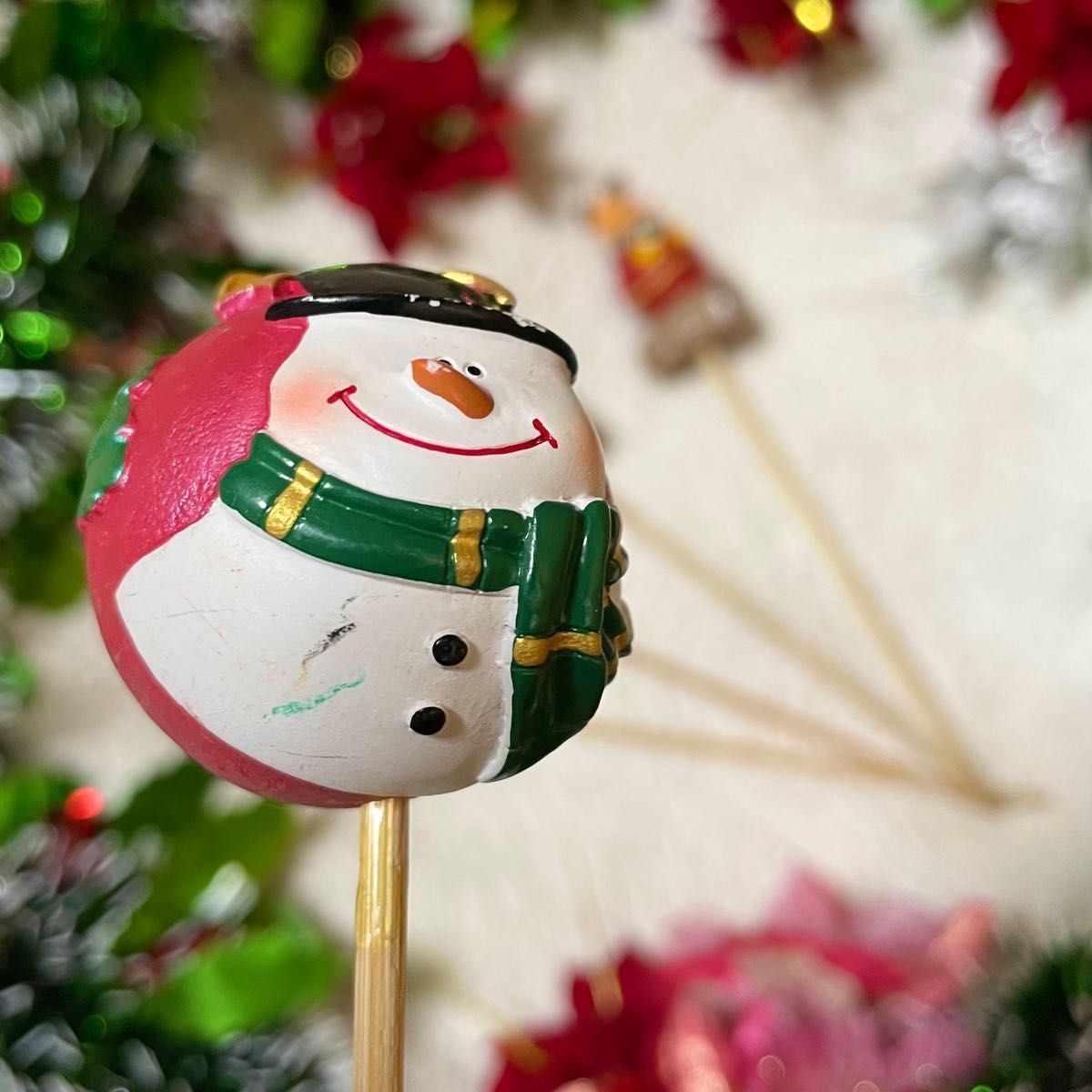 22 クリスマスピック ガーデンピック オブジェ 置き物 サンタ トナカイ 飾り ツリー  スノーマン オーナメント グッズ 雑貨