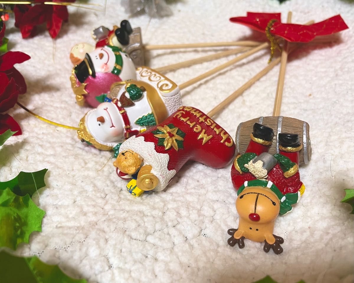 ② クリスマスピック ガーデンピック オブジェ 置き物 サンタ トナカイ 飾り ツリー  スノーマン オーナメント グッズ 雑貨