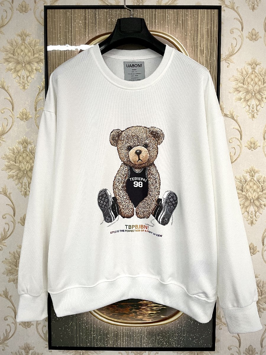 個性EU製＆定価5万◆UABONI*Paris*トレーナー*ユアボニ*パリ発◆米国産コットン100％ 暖か オシャレ 花柄 プルオーバー L/48サイズ 上級EU製＆定価4万◇UABONI*Paris*パーカー*ユアボニ*