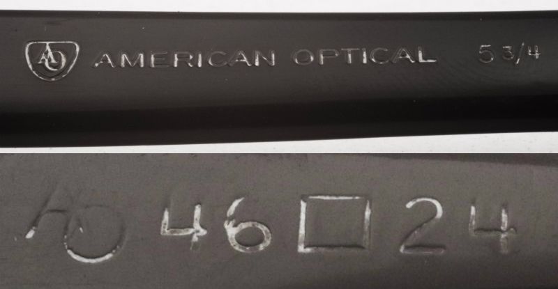 1960年代 ビンテージ AO アメリカンオプティカル American Optical Studiam スタジアム 黒 アーネルタイプ ウェリントン 46/24 A1015_画像10